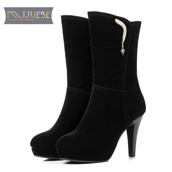 mljuese 2018 women mid-calf boots flock winter boots metal spike heel short plush black color platform high size 40
mljuese 2018 women mid-calf boots flock winter boots metal spike heel short plush black color platform high size 40