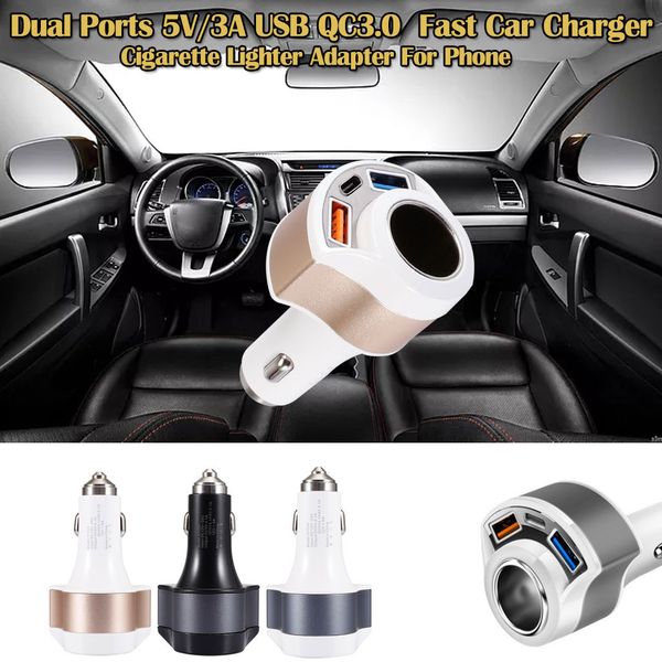 dual ports 5v/3a usb qc3.0 fast car charger cigarette lighter adapter for phone simultaneous output indicator overcharge 8z
dual ports 5v/3a usb qc3.0 fast car charger cigarette lighter adapter for phone simultaneous output indicator overcharge 8z