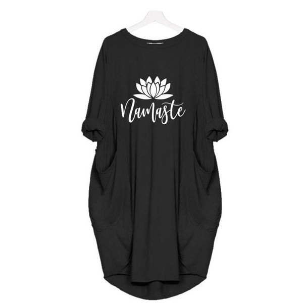 2020pocket namaste письмо печати платье хлопок большого размер платье женщина платье одежда пляж дешевой одежда лолита, Black;pink
2020pocket namaste письмо печати платье хлопок большого размер платье женщина платье одежда пляж дешевой одежда лолита, Black;pink