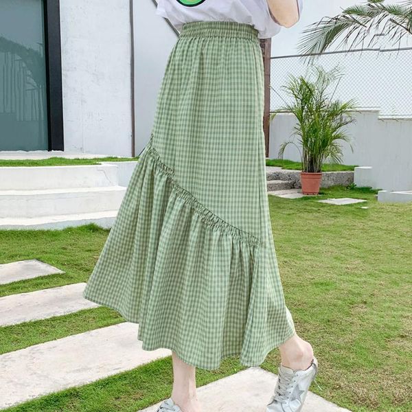 2020 mid-calf summer skirt plaid printed women fashion korean ladies high waist pleated a-line school skirt black green jurken
2020 mid-calf summer skirt plaid printed women fashion korean ladies high waist pleated a-line school skirt black green jurken