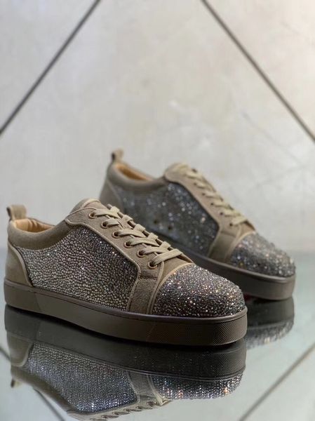 light tan strass suede leather low men red bottom sneakers shoes outdoor women casual sports famous wedding dress party eu35-47, Black
light tan strass suede leather low men red bottom sneakers shoes outdoor women casual sports famous wedding dress party eu35-47, Black