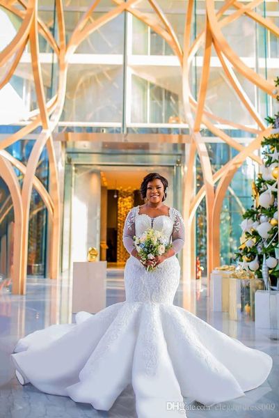 luxury dubai arabic mermaid wedding dresses lace applique sweetheart sequined 3/4 sleeves pearls court train wedding dress bridal gowns, White
luxury dubai arabic mermaid wedding dresses lace applique sweetheart sequined 3/4 sleeves pearls court train wedding dress bridal gowns, White