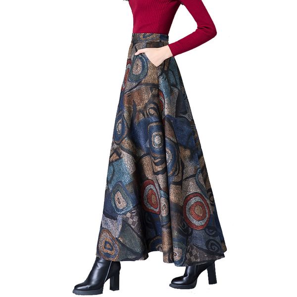 elegant autumn winter printing woolen skirts womens jupe femme vintage warm high waist wool skirt faldas maxi long skirt c4800, Black
elegant autumn winter printing woolen skirts womens jupe femme vintage warm high waist wool skirt faldas maxi long skirt c4800, Black