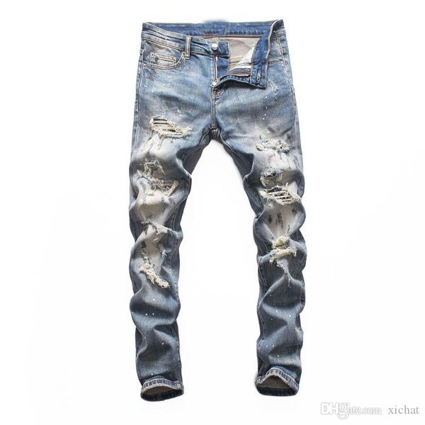 mens ripped distressed grey jeans fashion designer slim fit washed motocycle denim pants panelled hip hop biker trousers nj8096, Blue
mens ripped distressed grey jeans fashion designer slim fit washed motocycle denim pants panelled hip hop biker trousers nj8096, Blue
