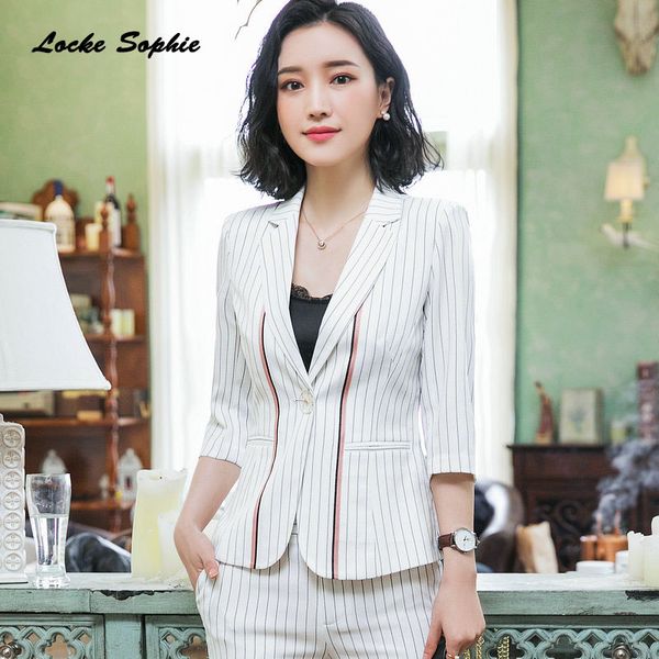 1pcs women's plus size slim fit blazers coats 2019 spring cotton blend stripe suits jackets ladies skinny blazers suits coats, White;black
1pcs women's plus size slim fit blazers coats 2019 spring cotton blend stripe suits jackets ladies skinny blazers suits coats, White;black