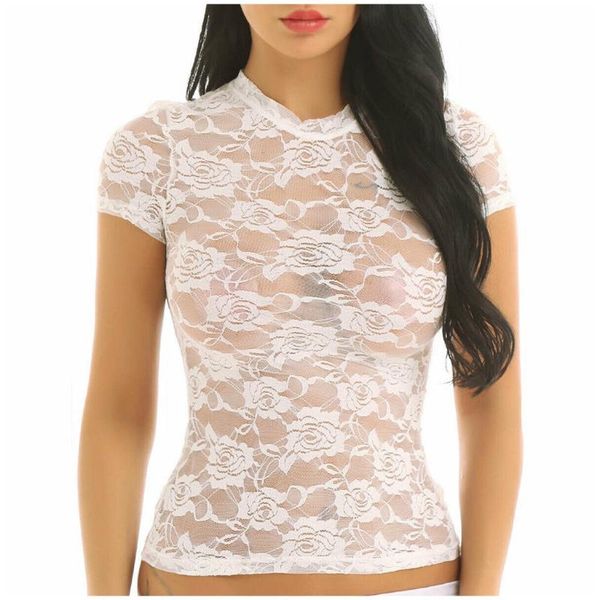 lace mesh 2020 women summer clothes see-through short sleeve sheer crop t-shirt casual turtleneck t-shirt fn60, White
lace mesh 2020 women summer clothes see-through short sleeve sheer crop t-shirt casual turtleneck t-shirt fn60, White