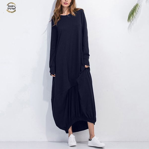 women dresses autumn long sleeve swing ruffle hem kaftan casual dress plus size o neck loose solid casual shirt dress vestidos, Black;gray
women dresses autumn long sleeve swing ruffle hem kaftan casual dress plus size o neck loose solid casual shirt dress vestidos, Black;gray