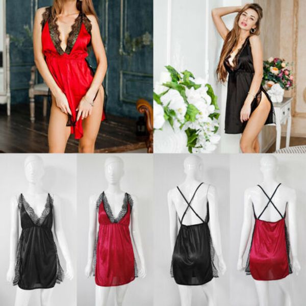 ladies women solid lingerie sleeveless lace dress babydoll underwear nightwear sleepwear dress g-string 3f13, Black;red
ladies women solid lingerie sleeveless lace dress babydoll underwear nightwear sleepwear dress g-string 3f13, Black;red