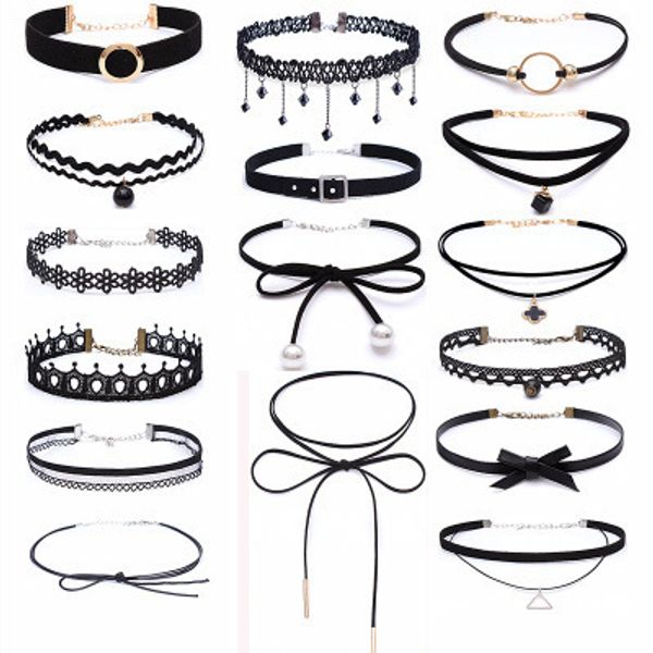 lace velvet choker necklaces for women with pendant charm black white silver pink claret double-layer chain collar pearl necklace, Golden;silver
lace velvet choker necklaces for women with pendant charm black white silver pink claret double-layer chain collar pearl necklace, Golden;silver