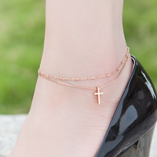 yun ruo summer style cross anklet woman fine jewelry titanium steel real rose gold color birthday gift never fade, Red;blue
yun ruo summer style cross anklet woman fine jewelry titanium steel real rose gold color birthday gift never fade, Red;blue