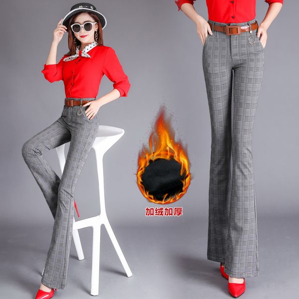 large size 2019 spring winter women grid pants warm sweat plus velvet pants slim high waist stretch pencil female trouser, Black;white
large size 2019 spring winter women grid pants warm sweat plus velvet pants slim high waist stretch pencil female trouser, Black;white