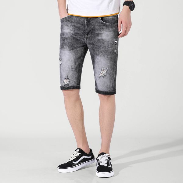 summer new style men's jeans korean-style fashion slim fit straight-cut men's jeans shorts beggar with holes in short, Blue
summer new style men's jeans korean-style fashion slim fit straight-cut men's jeans shorts beggar with holes in short, Blue