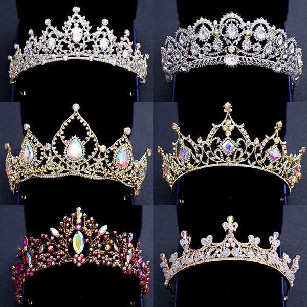 elegant colorful crystal tiaras and crowns silver gold bridal diadems for queen princess pearls wedding women hair accessories, Golden;white
elegant colorful crystal tiaras and crowns silver gold bridal diadems for queen princess pearls wedding women hair accessories, Golden;white