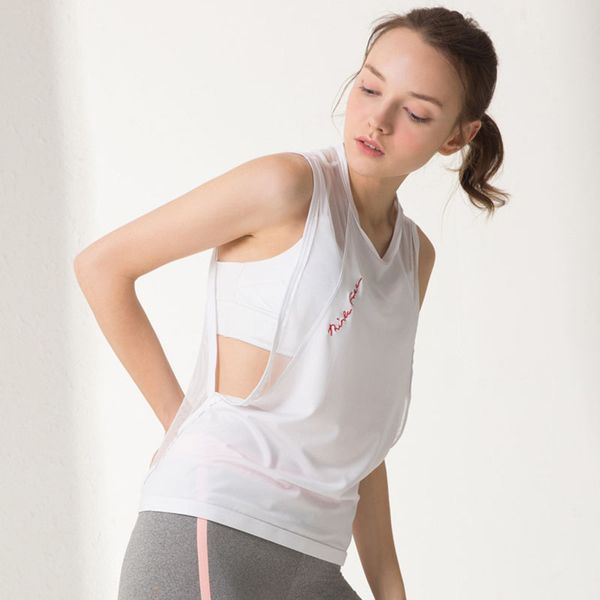 women yoga tank sports shirts sleeveless vest hollow-out mesh fitness yoga t-shirt quick dry sports clothing top, White;red
women yoga tank sports shirts sleeveless vest hollow-out mesh fitness yoga t-shirt quick dry sports clothing top, White;red