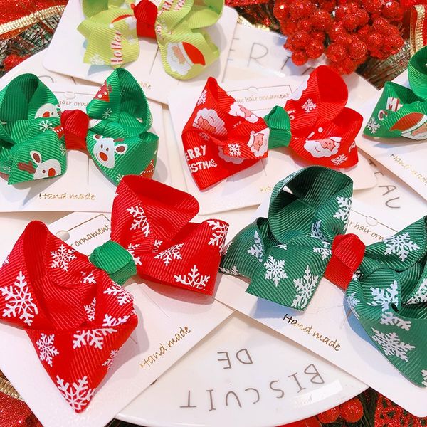 2019 new winter merry christmas candy-colored printed fabric hairpin bow child baby duckbill clip bangs clip, Golden;silver
2019 new winter merry christmas candy-colored printed fabric hairpin bow child baby duckbill clip bangs clip, Golden;silver