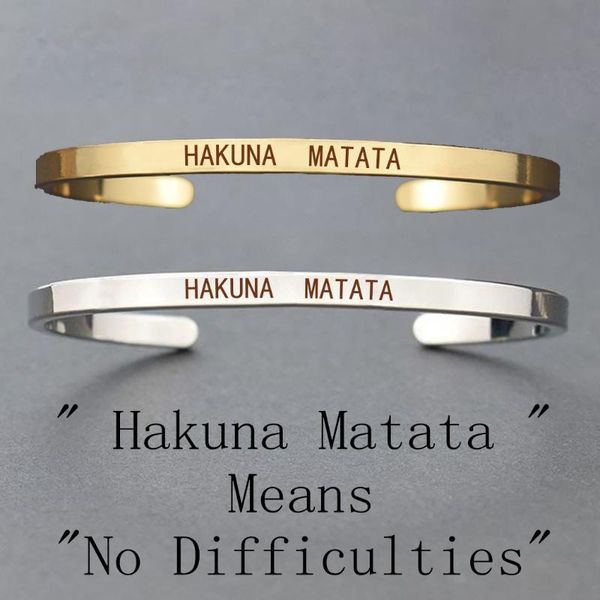 hakuna matata ancient african proverb bangle bracelet gold silver plated inspirational gift couples gifts, White
hakuna matata ancient african proverb bangle bracelet gold silver plated inspirational gift couples gifts, White