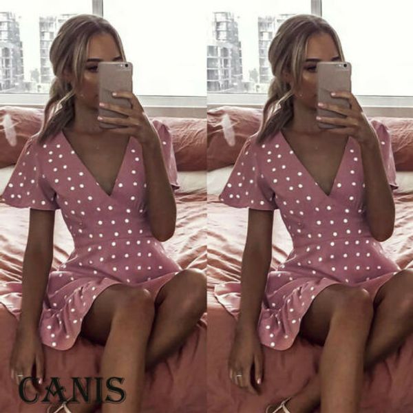 womens boho dress 2019 new stylish chic polka dot short sleeve clubwear party dress girls mini sundress summer, Black;gray
womens boho dress 2019 new stylish chic polka dot short sleeve clubwear party dress girls mini sundress summer, Black;gray