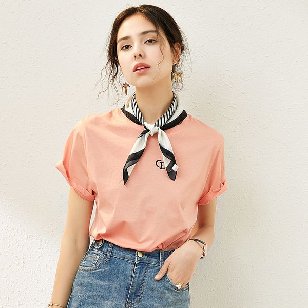 s2006409-2020 summer french collar letter printing versatile scarf t-shirt scarf slim casual t-shirt, White
s2006409-2020 summer french collar letter printing versatile scarf t-shirt scarf slim casual t-shirt, White
