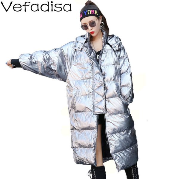 vefadisa winter hooded parka solid color silver parka thick loose coat long sleeve zipper woman casual 2019 qyf884, Black
vefadisa winter hooded parka solid color silver parka thick loose coat long sleeve zipper woman casual 2019 qyf884, Black
