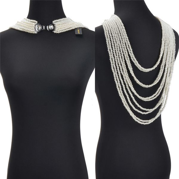 new 2019 multi-layer resin pearl long necklace front/back maxi necklaces fashion jewelry for women party accessories white gray, Silver
new 2019 multi-layer resin pearl long necklace front/back maxi necklaces fashion jewelry for women party accessories white gray, Silver