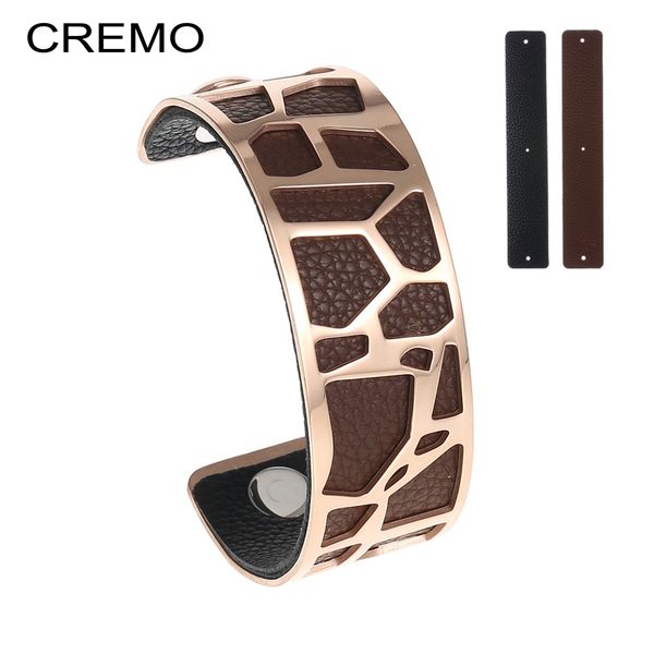 cremo animal bangles stainless steel bracelet bijoux femme interchangeable reversible leather bangles exquisite cocktail jewelry, Black
cremo animal bangles stainless steel bracelet bijoux femme interchangeable reversible leather bangles exquisite cocktail jewelry, Black