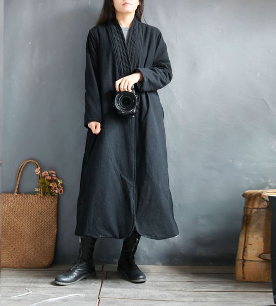 women retro single button padded coat long outwear parkas female warm overcoat winter long overcoat ladies solid color chinese, Black
women retro single button padded coat long outwear parkas female warm overcoat winter long overcoat ladies solid color chinese, Black