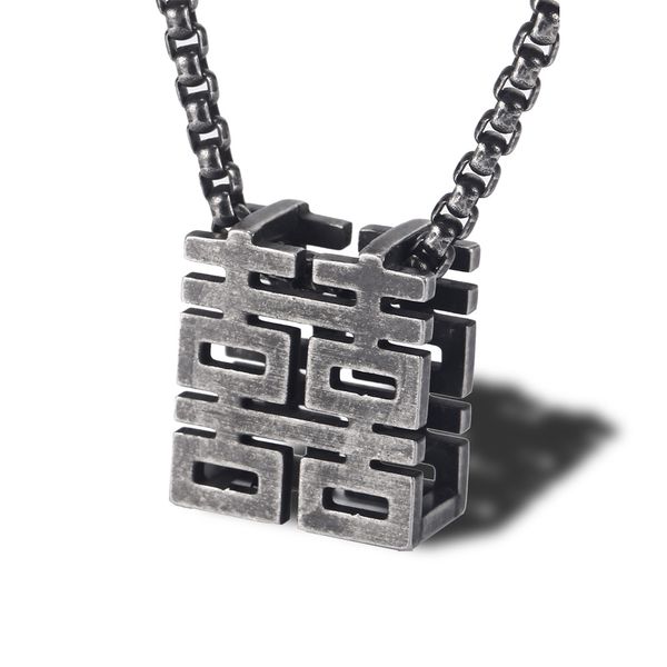 chinese-style literature and art double happiness wedding titanium steel necklace pendant national trends couples men and women, Silver
chinese-style literature and art double happiness wedding titanium steel necklace pendant national trends couples men and women, Silver