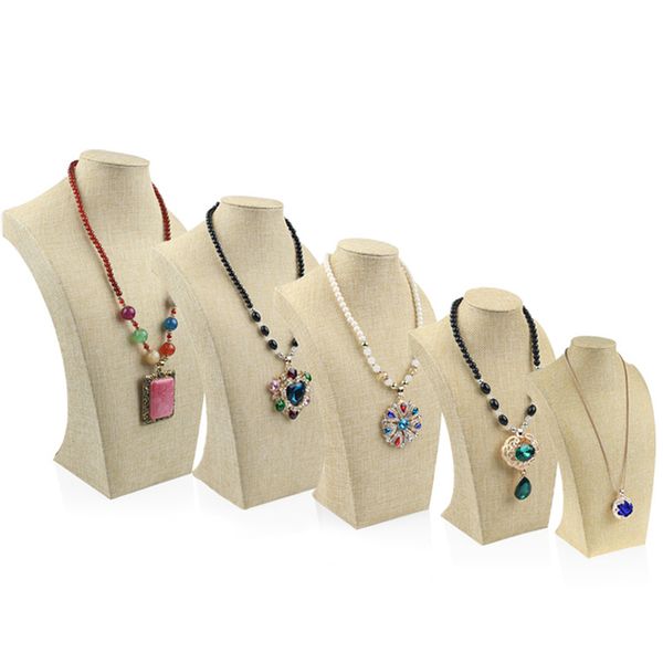 linen necklace stand mannequin jewelry display pendants holder model shelf neck bust frame showcase necklace display, Black;white
linen necklace stand mannequin jewelry display pendants holder model shelf neck bust frame showcase necklace display, Black;white