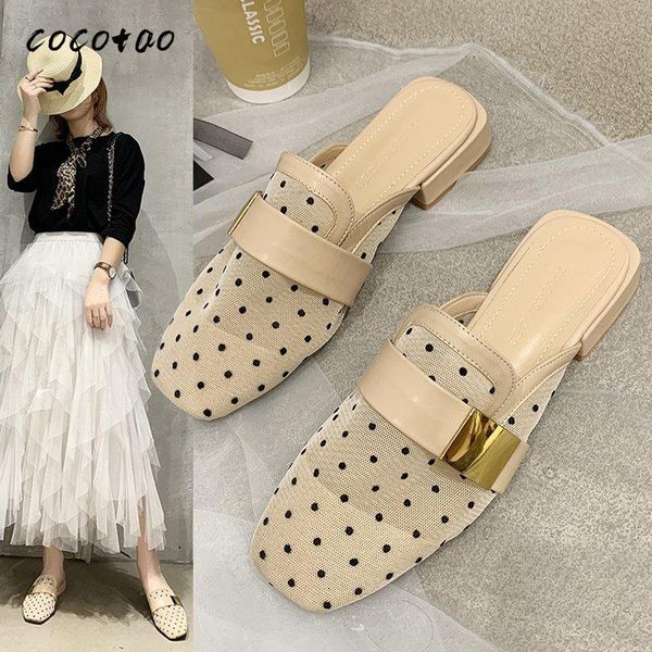 sandals and slippers female summer 2020 new metal heeled baotou slippers polka dot square head fashion outer wear half, Black
sandals and slippers female summer 2020 new metal heeled baotou slippers polka dot square head fashion outer wear half, Black