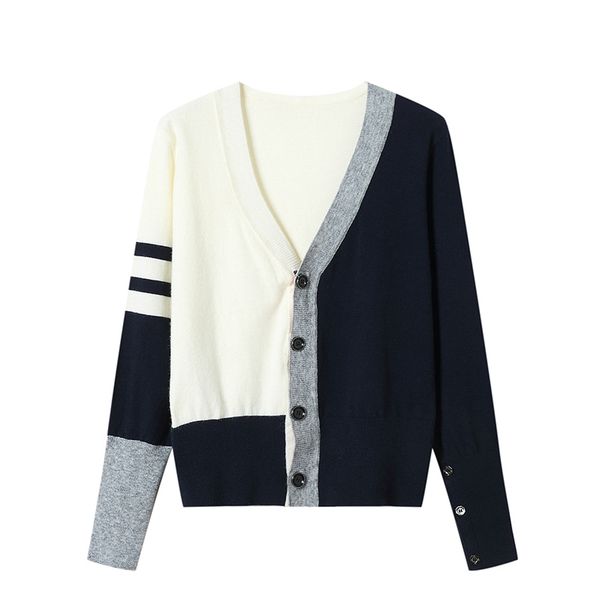 women's contrast cardigan fashion chic wind woman autumn new outer sweater single-breasted sweater female gd078, White
women's contrast cardigan fashion chic wind woman autumn new outer sweater single-breasted sweater female gd078, White