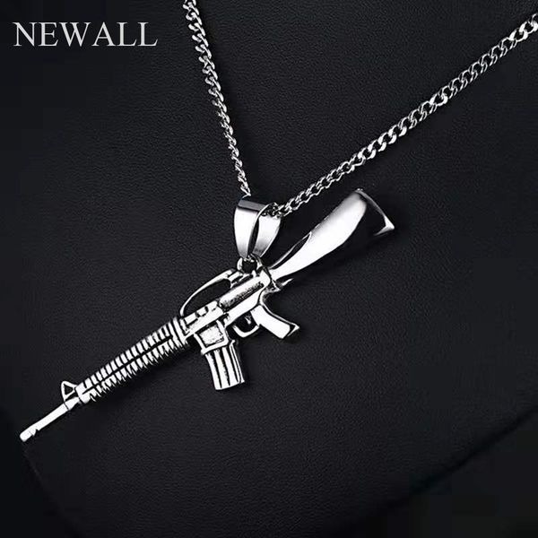 newall stainless steel silver men machine gun pendant necklace pearl chain gift male necklace punk fashion jewelry accessory
newall stainless steel silver men machine gun pendant necklace pearl chain gift male necklace punk fashion jewelry accessory