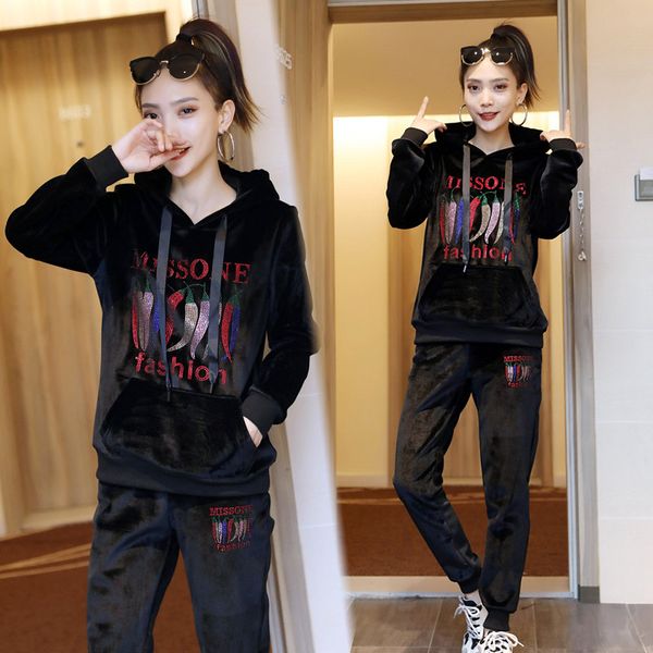 winter thick velour women sport suit tracksuits warm hoodie sweatshirt+pant casual jogger rrunning workout outfit set sportswear, Black;blue
winter thick velour women sport suit tracksuits warm hoodie sweatshirt+pant casual jogger rrunning workout outfit set sportswear, Black;blue