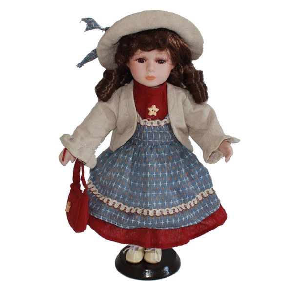30cm victorian porcelain doll little girl model with blue clothes & wooden display stand, christmas decoration
30cm victorian porcelain doll little girl model with blue clothes & wooden display stand, christmas decoration