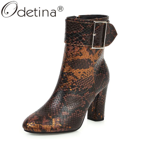odetina women snakeskin buckle strap side zip up ankle boots block high heel autumn round toe ladies winter dress shoes big size, Black
odetina women snakeskin buckle strap side zip up ankle boots block high heel autumn round toe ladies winter dress shoes big size, Black