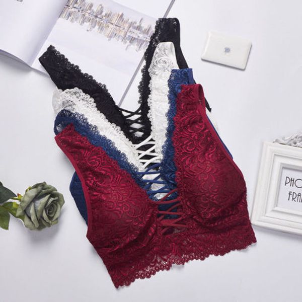 2019 new women intimates lace strappy fashion v neck push-up bra padded vest bralette crop underwear, Black;white
2019 new women intimates lace strappy fashion v neck push-up bra padded vest bralette crop underwear, Black;white