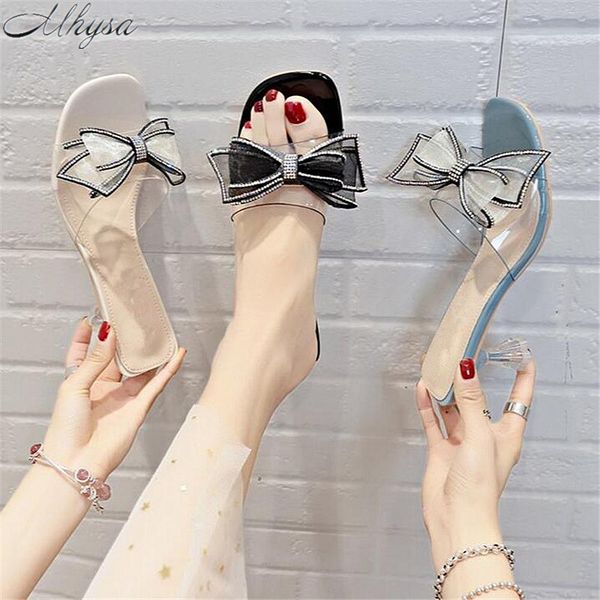 mhysa 2019 new summer ladies fashion bow sandals and slippers open toe transparent solid color high heel sandals m 77, Black 
mhysa 2019 new summer ladies fashion bow sandals and slippers open toe transparent solid color high heel sandals m 77, Black