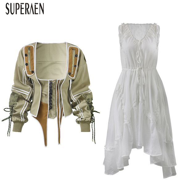 superaen europe womentwo-piece spring and autumn 2020 new long sleeve female fashion sleeveless dress women's sets, White
superaen europe womentwo-piece spring and autumn 2020 new long sleeve female fashion sleeveless dress women's sets, White