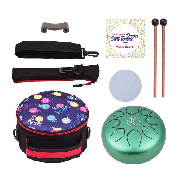 6 inch steel tongue drum percussion handpan drum 8-notes c-key with mallets drum bag for musical consert healing yoga meditation
6 inch steel tongue drum percussion handpan drum 8-notes c-key with mallets drum bag for musical consert healing yoga meditation