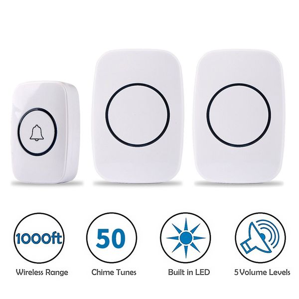 smart doorbell ip44 waterproof wireless door bell with 2pcs receiver and 1pc transmitter us
smart doorbell ip44 waterproof wireless door bell with 2pcs receiver and 1pc transmitter us