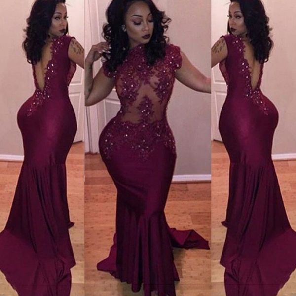 plus size black girl mermaid prom dress illusion appliques lace beads backless sweep train evening formal dress
plus size black girl mermaid prom dress illusion appliques lace beads backless sweep train evening formal dress