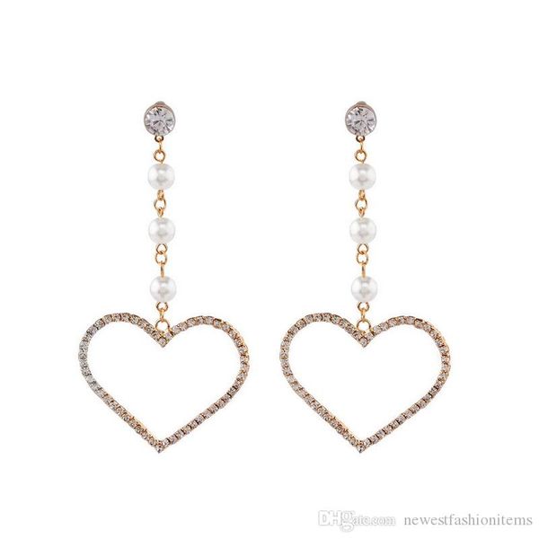 new exaggerated hollow heart rhinestone earrings for women elegant simulated pearl drops dangle earring brincos ear jewelry gift 2019 xr944, Silver
new exaggerated hollow heart rhinestone earrings for women elegant simulated pearl drops dangle earring brincos ear jewelry gift 2019 xr944, Silver