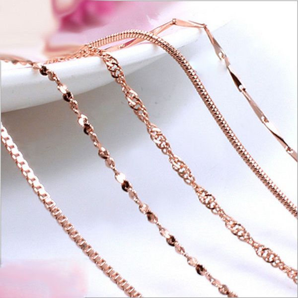 re 45cm diy women's chain necklaces friendly copper wave/snake/box chains jewelry beads for pendant accessories rose gold j40, Silver
re 45cm diy women's chain necklaces friendly copper wave/snake/box chains jewelry beads for pendant accessories rose gold j40, Silver