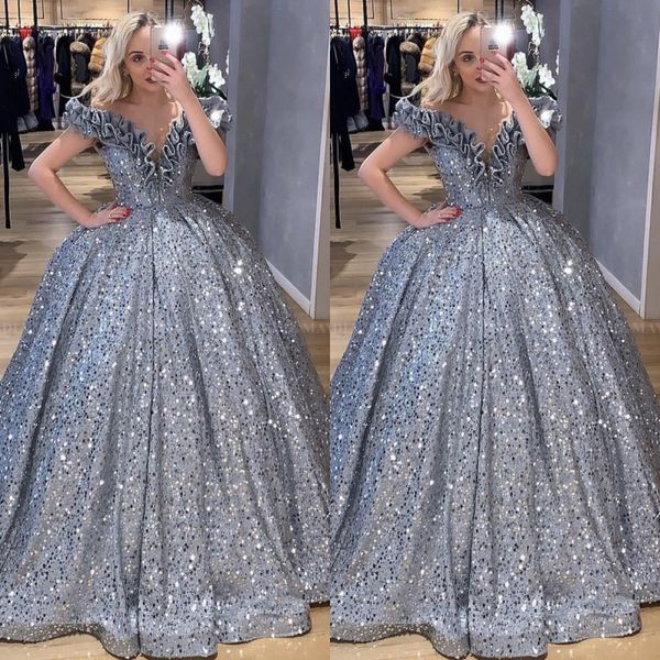 glitter silver sequin arabic ball gown quinceanera dresses 2020 off the shoulder ruffles masquerade plus size sweet 16 dress, Blue;red
glitter silver sequin arabic ball gown quinceanera dresses 2020 off the shoulder ruffles masquerade plus size sweet 16 dress, Blue;red