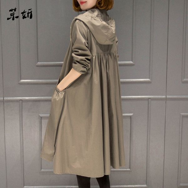 new long thin trench coat for women 2019 spring autumn plus size loose hooded female windbreaker korean casual outerwear f1818, Tan;black
new long thin trench coat for women 2019 spring autumn plus size loose hooded female windbreaker korean casual outerwear f1818, Tan;black