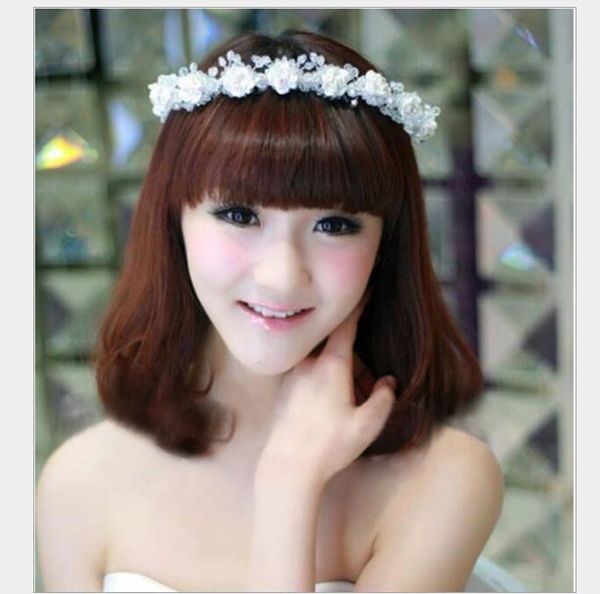 hand-made headdress white hand-made crystal soft pottery head flower korean wedding hairdress frontal decoration, Slivery;golden
hand-made headdress white hand-made crystal soft pottery head flower korean wedding hairdress frontal decoration, Slivery;golden