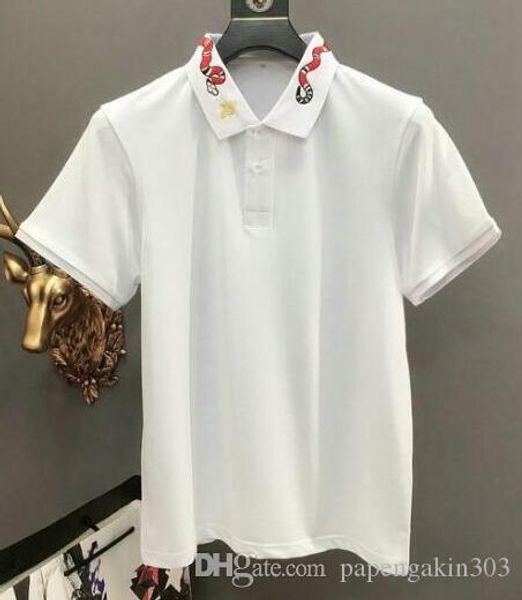 summer solid polo shirts for men snake bee embroidery collar male casual polos cotton american fashion sport t-shirts white m-xxxl, White;black
summer solid polo shirts for men snake bee embroidery collar male casual polos cotton american fashion sport t-shirts white m-xxxl, White;black