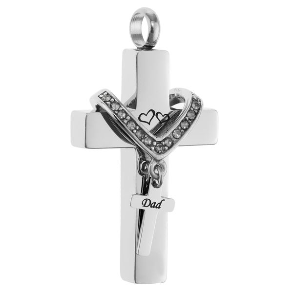 cross crystal stainless steel urn cremation family keepsake pendant charms, Silver
cross crystal stainless steel urn cremation family keepsake pendant charms, Silver
