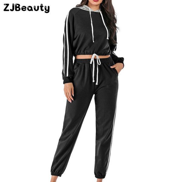 ladies solid tracksuit women set pants 2pcs women long sleeve hooded striped print short sweatshirt trouser pants sets#g4, White;black
ladies solid tracksuit women set pants 2pcs women long sleeve hooded striped print short sweatshirt trouser pants sets#g4, White;black