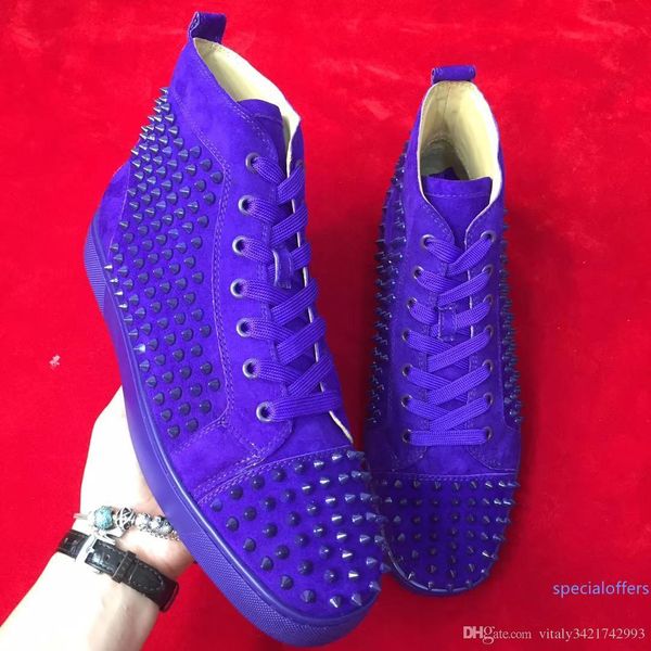 2019 brand red bottom sneaker man woman blue suede leather spikes party outdoor high walking casual shoes footwear, Black
2019 brand red bottom sneaker man woman blue suede leather spikes party outdoor high walking casual shoes footwear, Black