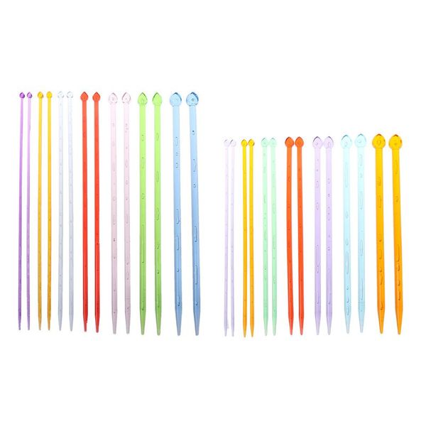 7pairs 14pcs in 7sizes plastic knitting needles set multi-color single pointed knitwear diy tools yarn weave craft
7pairs 14pcs in 7sizes plastic knitting needles set multi-color single pointed knitwear diy tools yarn weave craft
